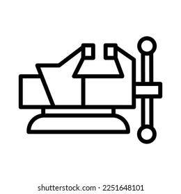 Bench vice icon in trendy workshop  vector design  illustration