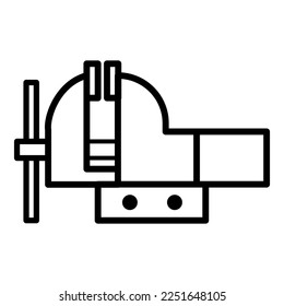 Bench vice icon in trendy workshop  vector design  illustration