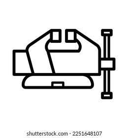 Bench vice icon in trendy workshop  vector design  illustration