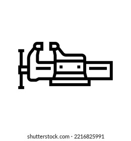 bench vice line icon vector. bench vice sign. isolated contour symbol black illustration