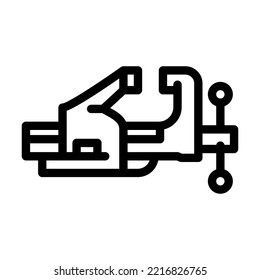 bench vice line icon vector. bench vice sign. isolated contour symbol black illustration