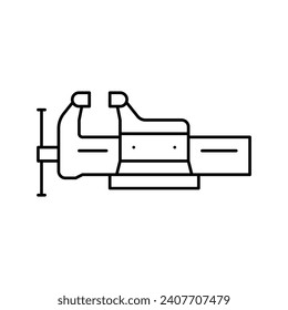 bench vice line icon vector. bench vice sign. isolated contour symbol black illustration