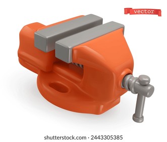 Bench vise 3d vector icon