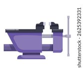 Bench vise securely holding metal rod, essential tool for metalworking and fabrication