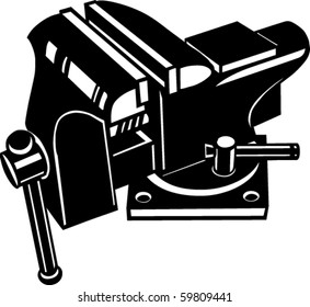 Bench Vise Vector Illustration