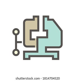 Bench vise or vice vector icon. That clamp tools, machine or equipment for welder, blacksmith using to grip or holding workpiece on table in workshop of industrial work i.e. welding, construction.
