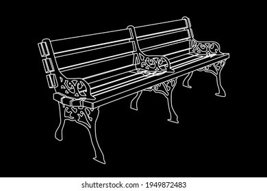 bench white on black background