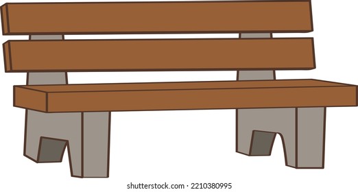 Bench of Wood and Concrete Vector