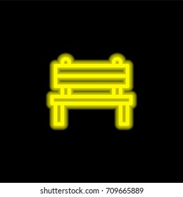 Bench yellow glowing neon ui ux icon. Glowing sign logo vector