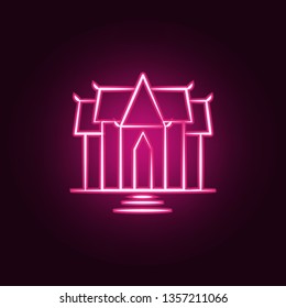 Benchamabophit Thailand neon icon. Elements of travel set. Simple icon for websites, web design, mobile app, info graphics