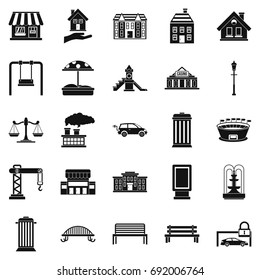 Benches icons set. Simple set of 25 benches vector icons for web isolated on white background