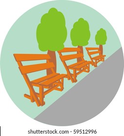 Benches in park