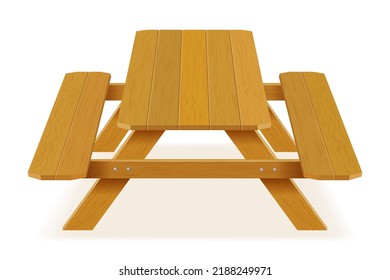 benches with a picnic table in the garden or park vector illustration isolated on white background