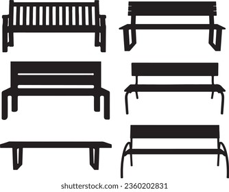 Benches Silhouette Vector Graphic Pack