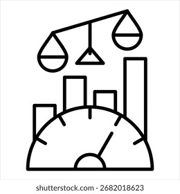 Vector de ilustración de icono de esquema de comparación de referencia