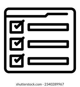 Benchmark to do list icon outline vector. Compare business. Time unit