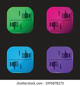 Benchmark four color glass button icon