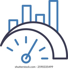 Benchmark Icon Line Color Vector Illustration