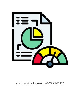 Benchmark Icon Lineal Color Vector Illustration