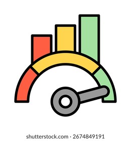 Ilustração do vetor do ícone de cor do contorno do benchmark
