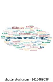 Benchmark Physical Therapy word cloud. Wordcloud made with text only.