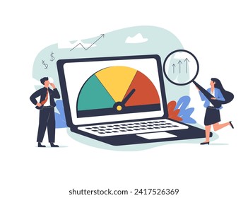 Benchmark testing abstract concept vector illustration. Benchmarking software, product performance indicator, load testing, performance characteristics, competitive products test abstract metaphor