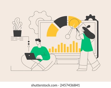 Benchmark testing abstract concept vector illustration. Benchmarking software, product performance indicator, load testing, performance characteristics, competitive products test abstract metaphor.