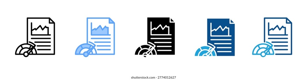 Benchmark web icon with multiple style collection