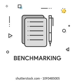 Benchmarking Colored Line Icon