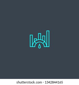 Benchmarking concept blue line icon. Simple thin element on dark background. Benchmarking concept outline symbol design. Can be used for web and mobile UI/UX