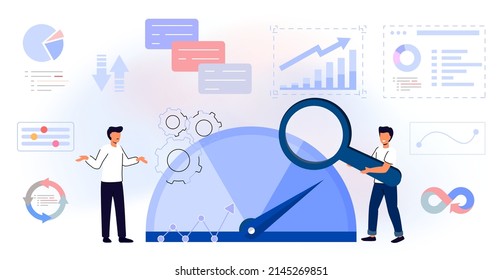 Benchmarking Concept Business Compare Tool For Improvement Performance, Quality And Cost Comparison To Competitor Companies Idea Of Benchmark Business Development Vector Illustration