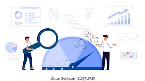 Benchmarking Concept Business Compare Tool For Improvement Performance, Quality And Cost Comparison To Competitor Companies Idea Of Benchmark Business Development Vector Illustration