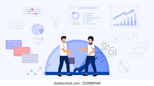 Benchmarking Concept Business Compare Tool For Improvement Performance, Quality And Cost Comparison To Competitor Companies Idea Of Benchmark Business Development Vector Illustration