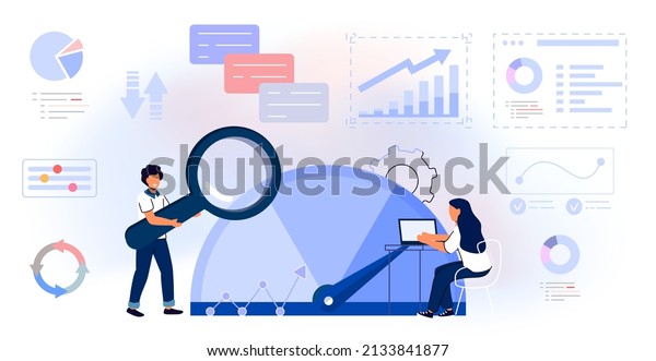 Benchmarking\
concept Business compare tool for improvement Performance, quality\
and cost comparison to competitor companies Idea of benchmark\
business development Vector\
illustration