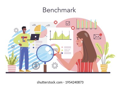 Benchmarking concept. Idea of business development and improvement.