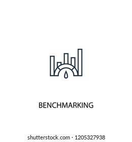 Benchmarking concept line icon. Simple element illustration. Benchmarking  concept outline symbol design. Can be used for web and mobile UI/UX