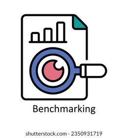 Benchmarking abgeschlossen Outline Icon Design Illustration. Symbol für Produktverwaltung auf weißem Hintergrund EPS10-Datei