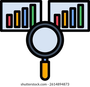 Benchmarking Icon Lineal Color Vector Illustration