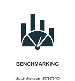 Benchmarking icon. Monochrome sign from digital transformation collection. Creative Benchmarking icon illustration for web design, infographics and more
