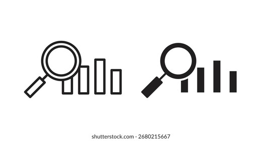 Icono de Benchmarking sobre fondo blanco. icono establecido en contorno negro y relleno