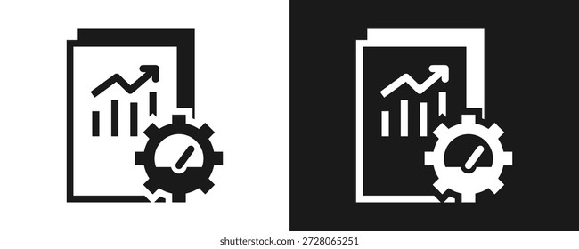 Conjunto De Iconos De Benchmarking Glifo En Fondo Blanco Y Negro