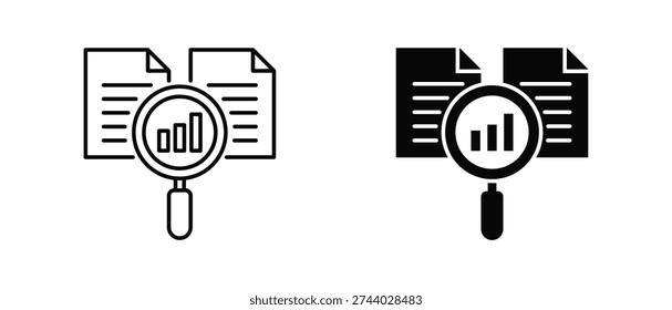 Benchmarking icon set with style outline and solid. vector simple elements for design and presentation.