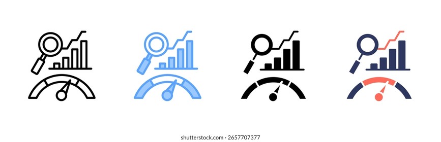 Conjunto de vários estilos da folha de ícones de benchmark