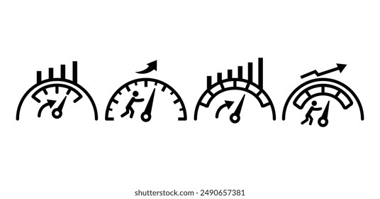 benchmarking icon symbol sign vector design simple black white color illustration sets