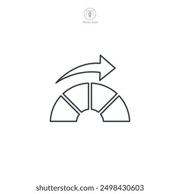 Ilustración vectorial del símbolo del icono de Benchmarking aislada en el fondo blanco