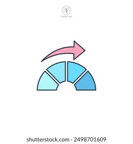 Ilustración vectorial del símbolo del icono de Benchmarking aislada en el fondo blanco