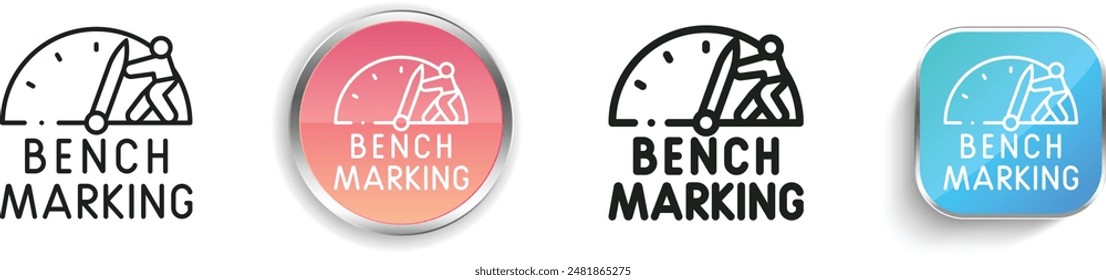 benchmarking icon. Thin Linear, Regular and Button Style Design Isolated On White Background