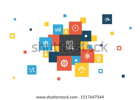 benchmarking Infographic 10 steps pixel design. performance, process, management, indicator icons