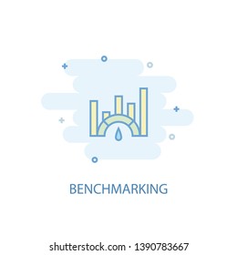 Benchmarking line concept. Simple line icon, colored illustration. Benchmarking symbol flat design. Can be used for UI/UX