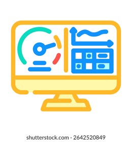 benchmarking screen gaming pc color icon vector. benchmarking screen gaming pc sign. isolated symbol illustration